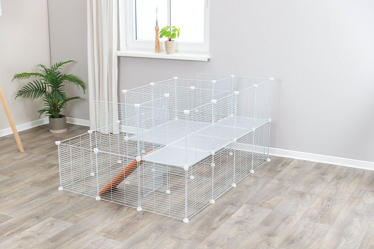 TRIXIE Indoor Freilaufgehege, Metall/Kunststoff, 140 × 35 × 70 cm, weiß