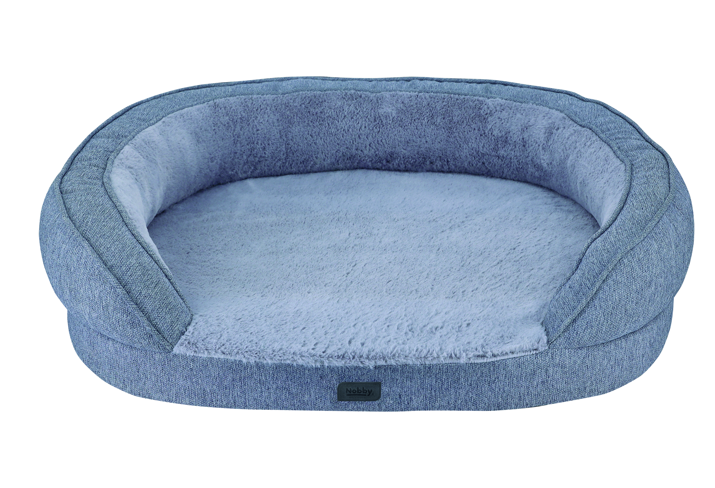 NOBBY Orthopädisches Komfortbett oval "AMCA" grau; L x B x H: 78 x 62 x 18 cm