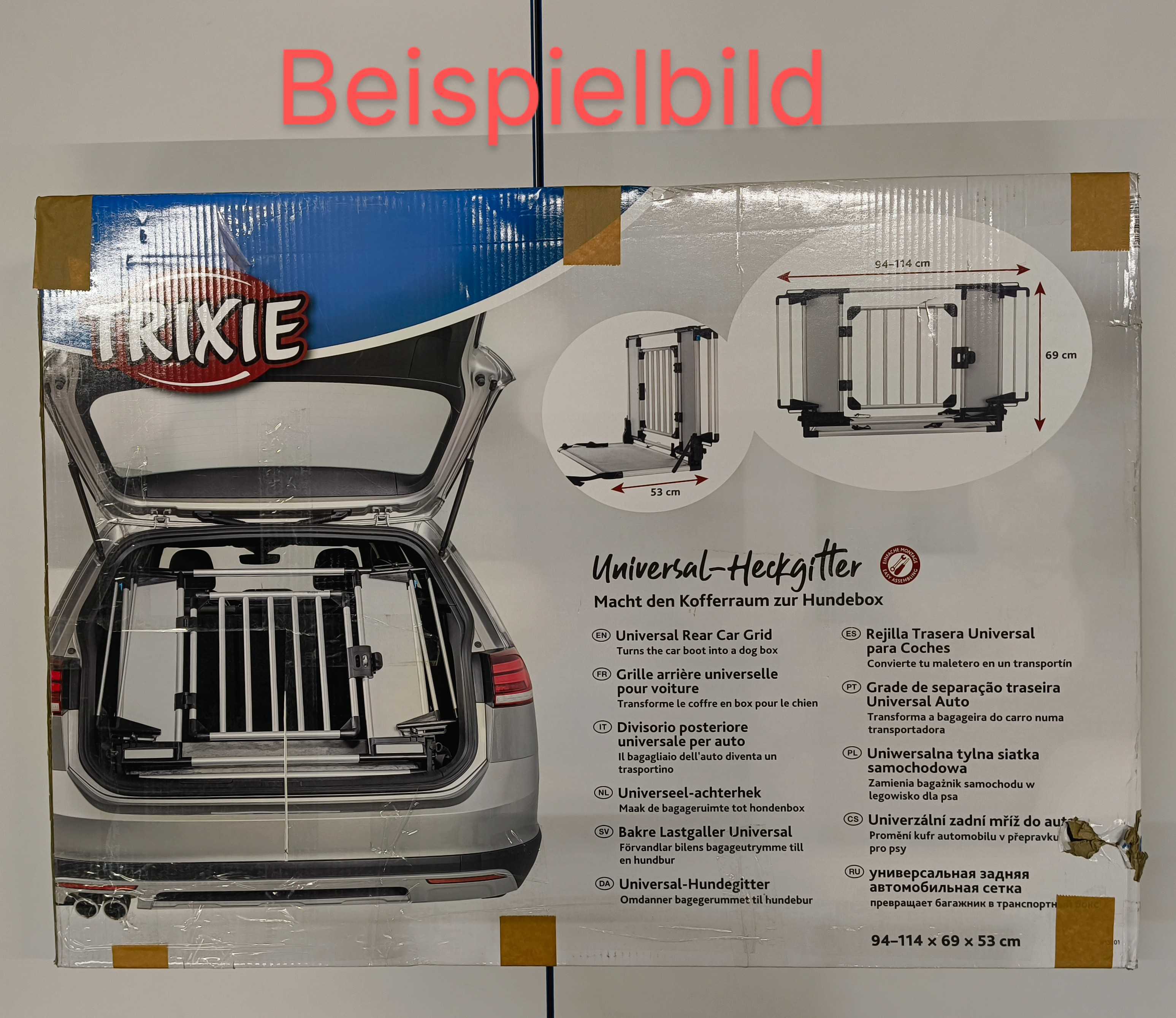 B-WARE TRIXIE Universal-Heckgitter 94-114x69x53cm silber/schwarz