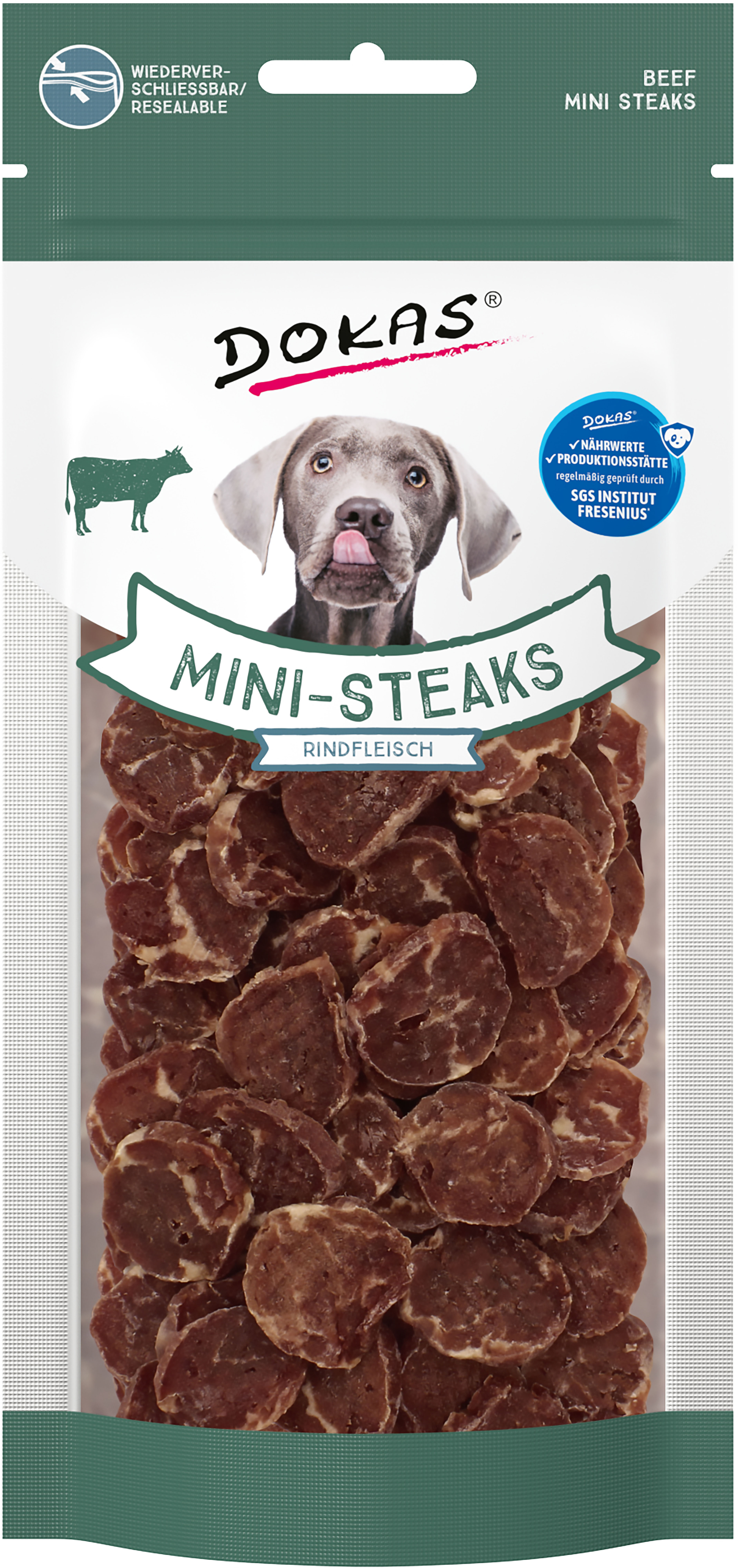 Dokas Hund Mini Steaks Rindfleisch 50g
