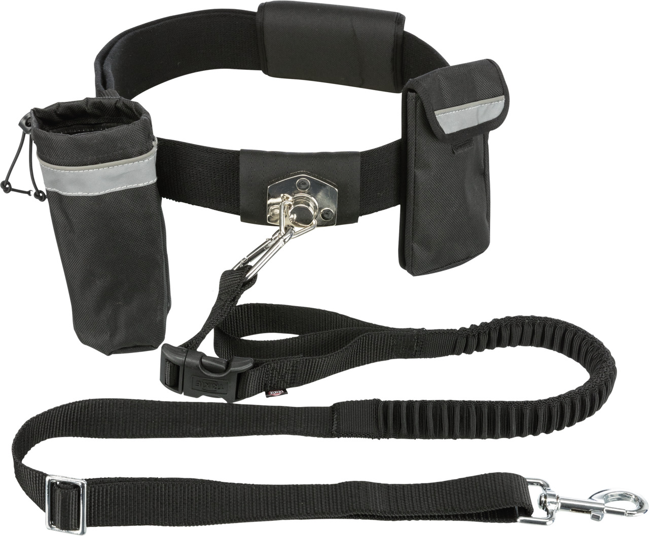 Hands Free Leine m. Bauchgurt Nylon schwarz