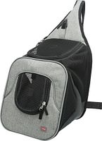 TRIXIE Fronttasche Savina, 30 × 33 × 26 cm, schwarz/grau