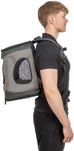 TRIXIE Rucksack Timon, 34 × 44 × 30 cm, schwarz/grau