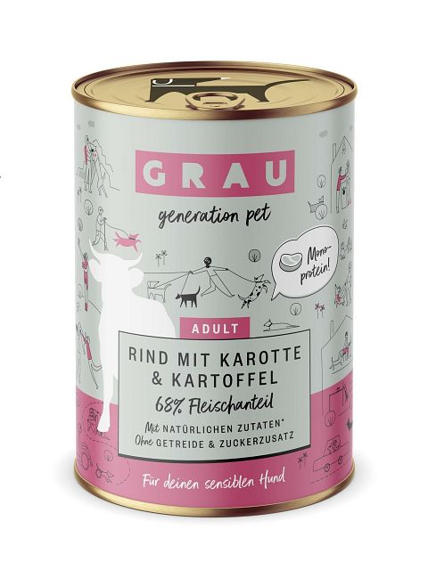 grau Hund 400 Gramm HundenassfutterVorschaubild