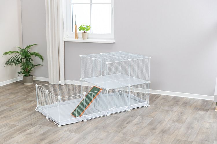 TRIXIE Indoor Freilaufgehege, Metall/Kunststoff, 140 × 35 × 70 cm, weiß