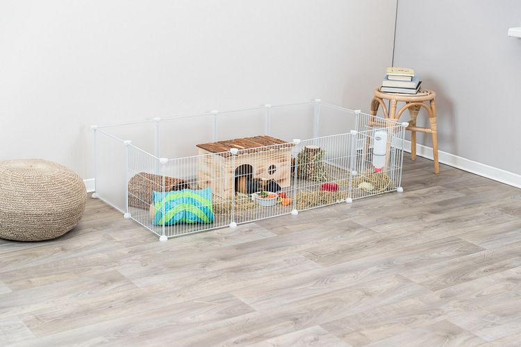 TRIXIE Indoor Freilaufgehege, Metall/Kunststoff, 140 × 35 × 70 cm, weiß