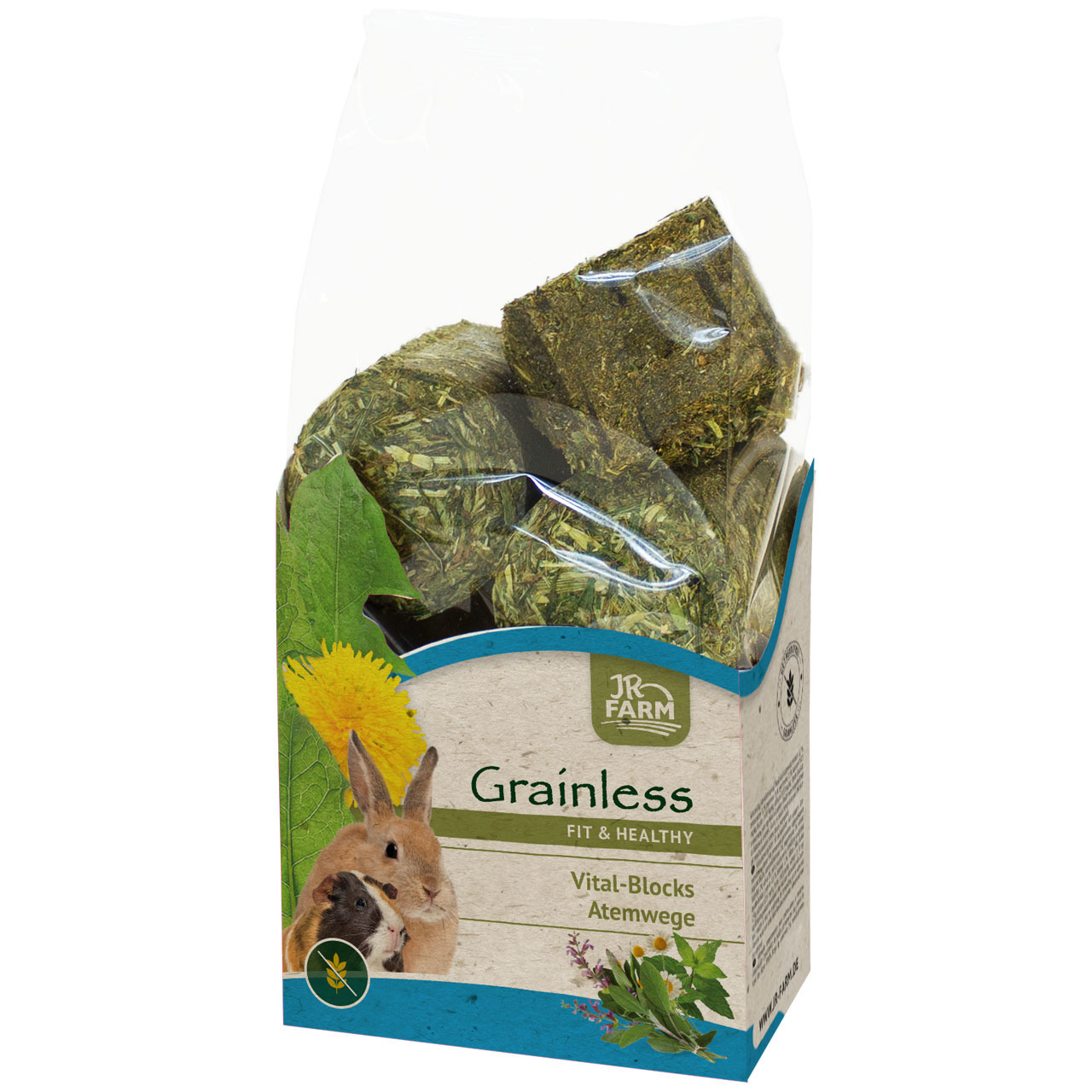 JR FARM GrainlHealth Vital-Blocks Atemwege 300 Gramm KleintierKleintierergänzungsfutter