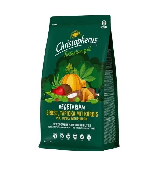 Christopherus 8kg Vegetarian Erbse, Tapioka+Kürbis Hundetrockenfutter