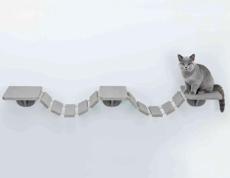 TRIXIE Kletterleiter zur Wandmontage, 150 × 30 cm, taupe