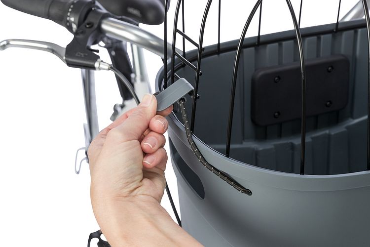 TRIXIE Front-Fahrradkorb, Kunststoff, 42 × 39 × 30 cm, grau