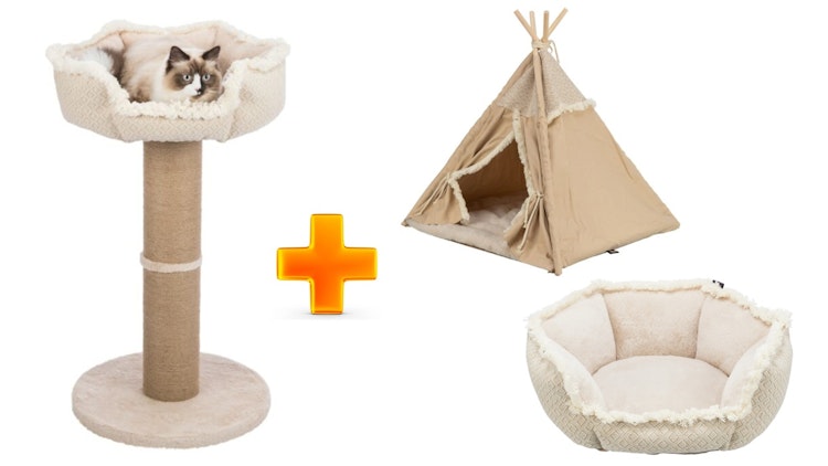 Trixie Kratzbaum Boho & Tipi Boho und Kuschelbettchen Boho  -  Vorteils-Paket Trixie Kratzbaum Boho & Tipi Boho und Kuschelbettchen Boho  -  Vorteils-Paket