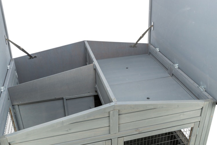 Kleintierstall XL, 2-stöckig, 135 × 115 × 112 cm, grau