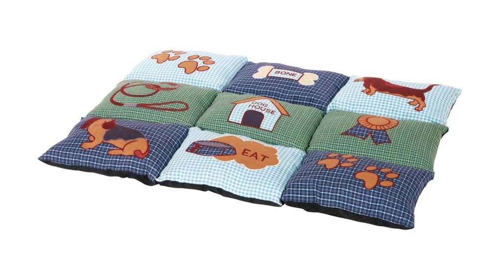 TRIXIE Liegematte Patchwork, 80 × 55 cm, blau/grün