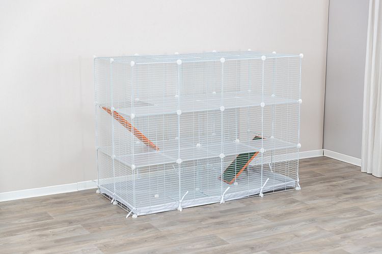 TRIXIE Indoor Freilaufgehege, Metall/Kunststoff, 140 × 35 × 70 cm, weiß