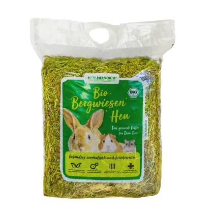 Heu-Heinrich Bio-Bergwiesenheu 1kg Raufutter für Kleintiere