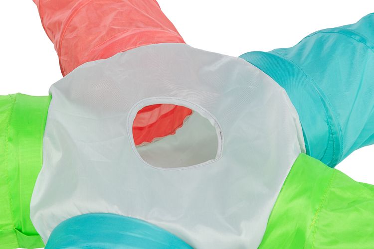 TRIXIE Spieltunnel 6 Ausgänge, erweiterbar, Zwergkan., 5 × ø 18 cm/47cm, diverse