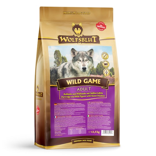 WOLFSBLUT Wild Game Rebhuhn & Wildtaube mit Süßkartoffel Hundetrockenfutter