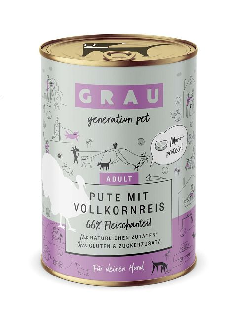 grau Hund 400 Gramm HundenassfutterVorschaubild