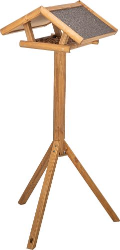 TRIXIE Futterhaus mit Ständer, Kiefernholz, 46 × 22 × 44 cm/1,15 m, braun