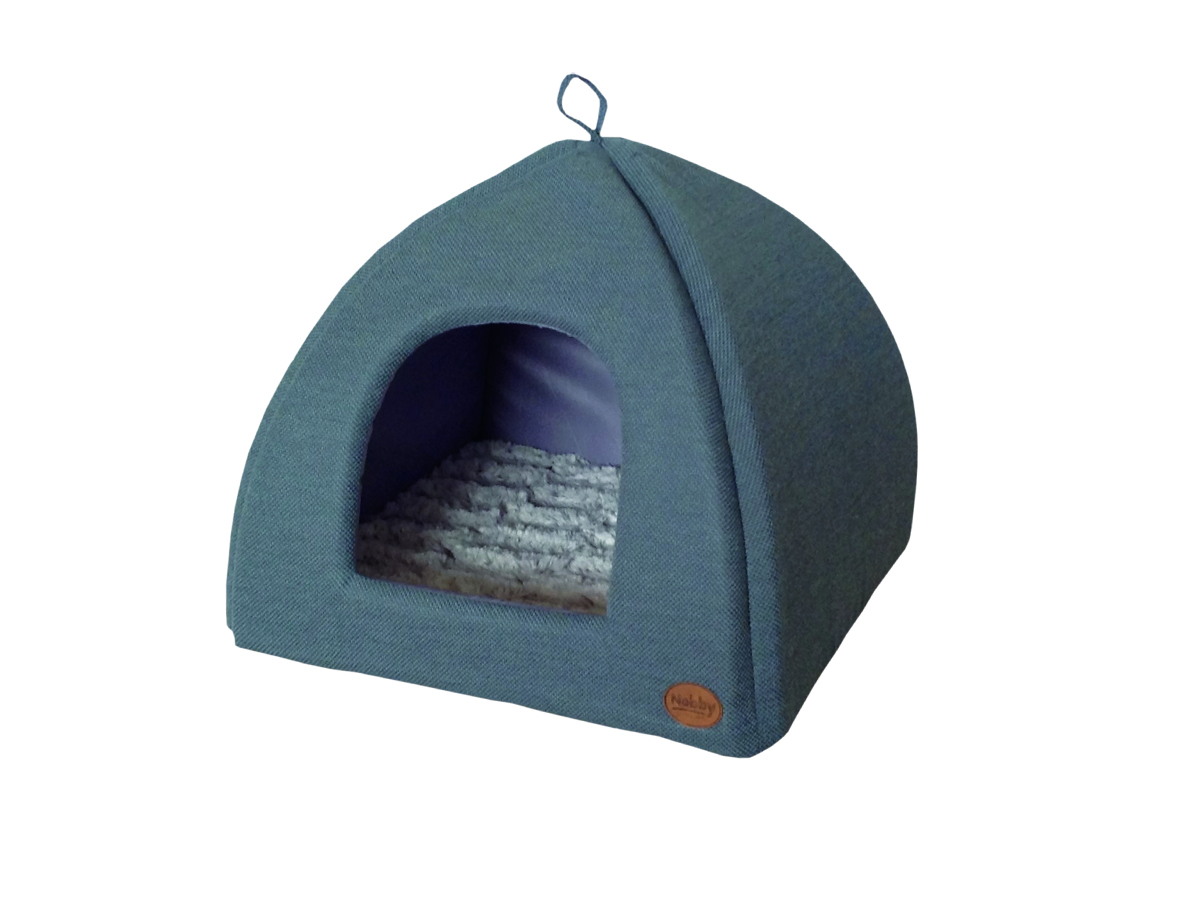 NOBBY Höhle "CACHO" grau / blau 40 x 40 x 35 cm