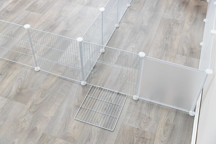 TRIXIE Indoor Freilaufgehege, Metall/Kunststoff, 140 × 35 × 70 cm, weiß