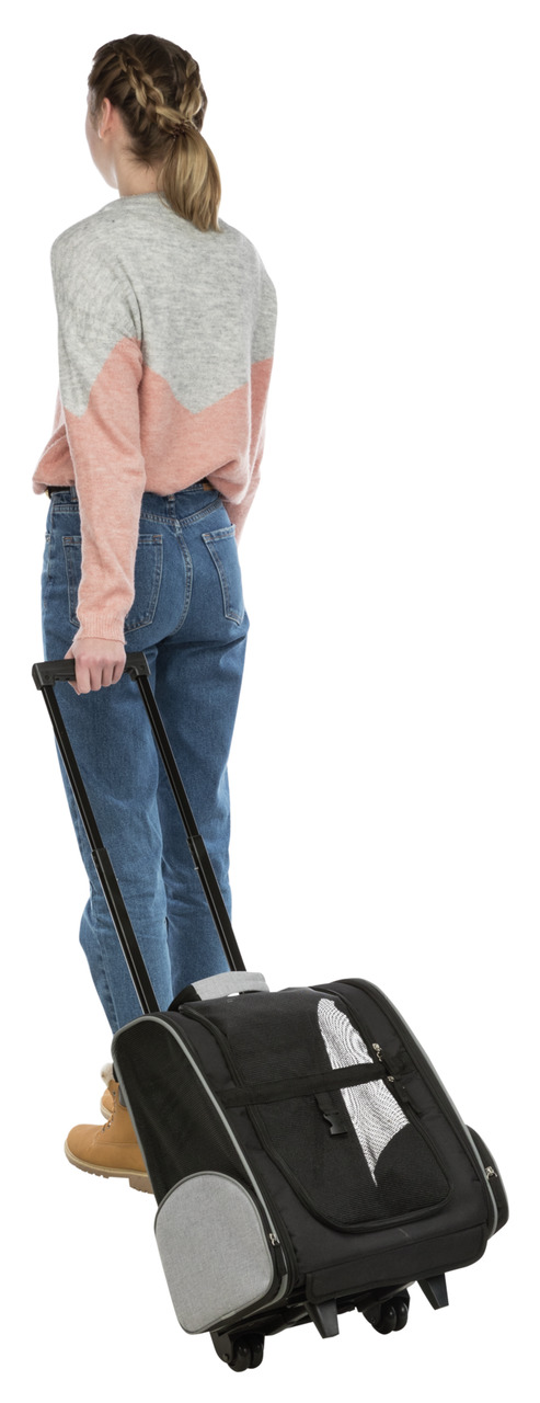 TRIXIE Trolley 36 x 27 x 50 cm schwarz/grau für Hunde und Katzen