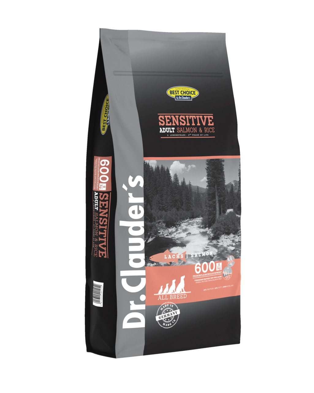 Dr. Clauder's Best Choice Lifecycle Sensitive Adult Lachs & Reis All Breed Hundetrockenfutter