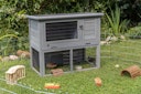 Vorschaubild Kleintierstall mit Freilaufgehege, 116 × 97 × 63 cm, grau