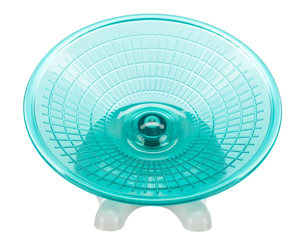 TRIXIE Laufteller, Degus/große Hamster, Kunststoff, ø 30 cm, hellgrau/türkis