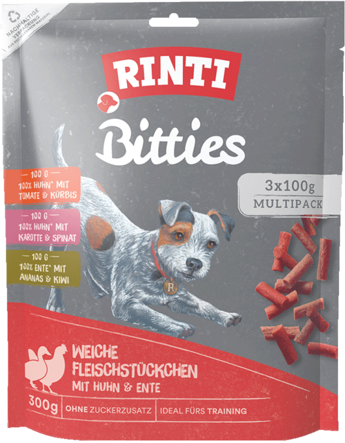 RINTI Bitties Multipack 3x 100 Gramm Hundesnack