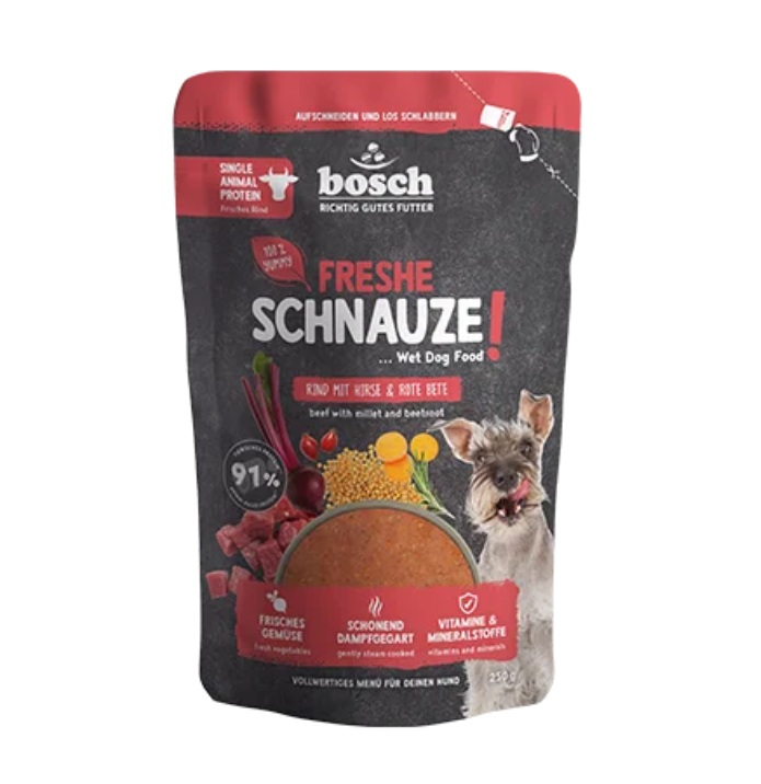 BOSCH Freshe Schnauze 250g Rind, Hirse & Rote Beete Hundenassfutter