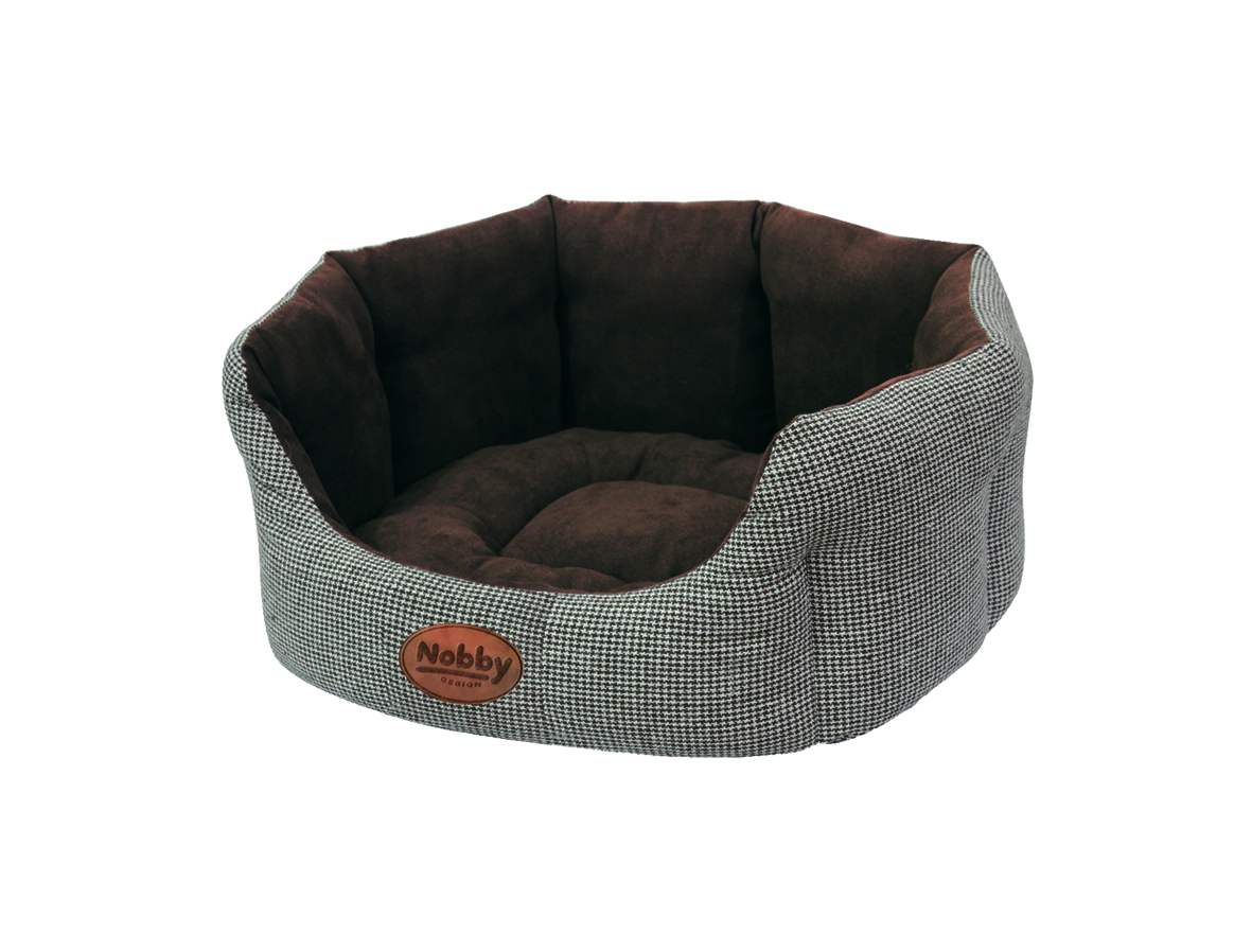 NOBBY Komfort Bett oval "JOSI" kaffebraun 65 x 57 x 22 cm
