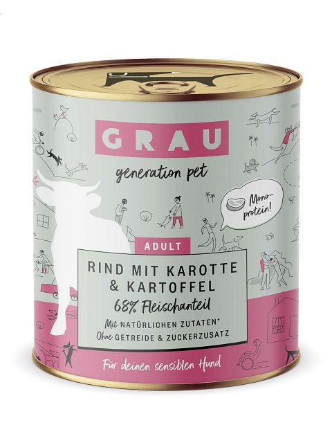 grau Hund 800 Gramm HundenassfutterVorschaubild