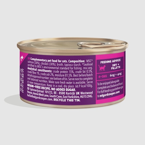 Edgard&Cooper Frischer Lachs und Huhn 70g Katzenfeuchtfutter