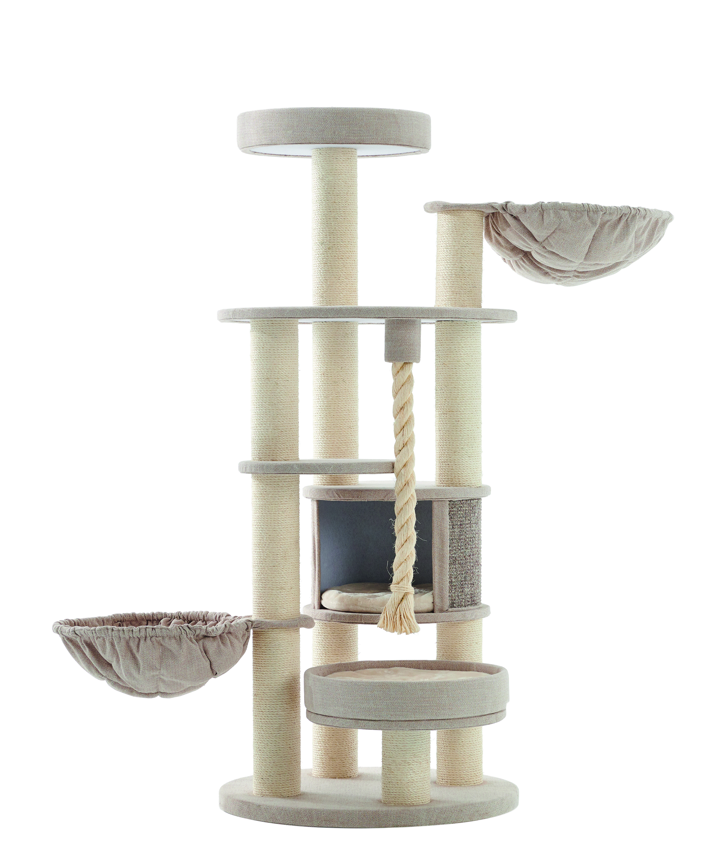 NOBBY Kratzbaum "FIDA" cream-leinenoptik; 70 x 70 x 165 cm