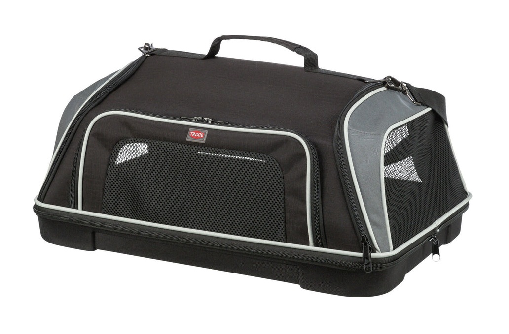 TRIXIE Airline Tasche Boarding, 55 × 23 × 40 cm, schwarz/grau