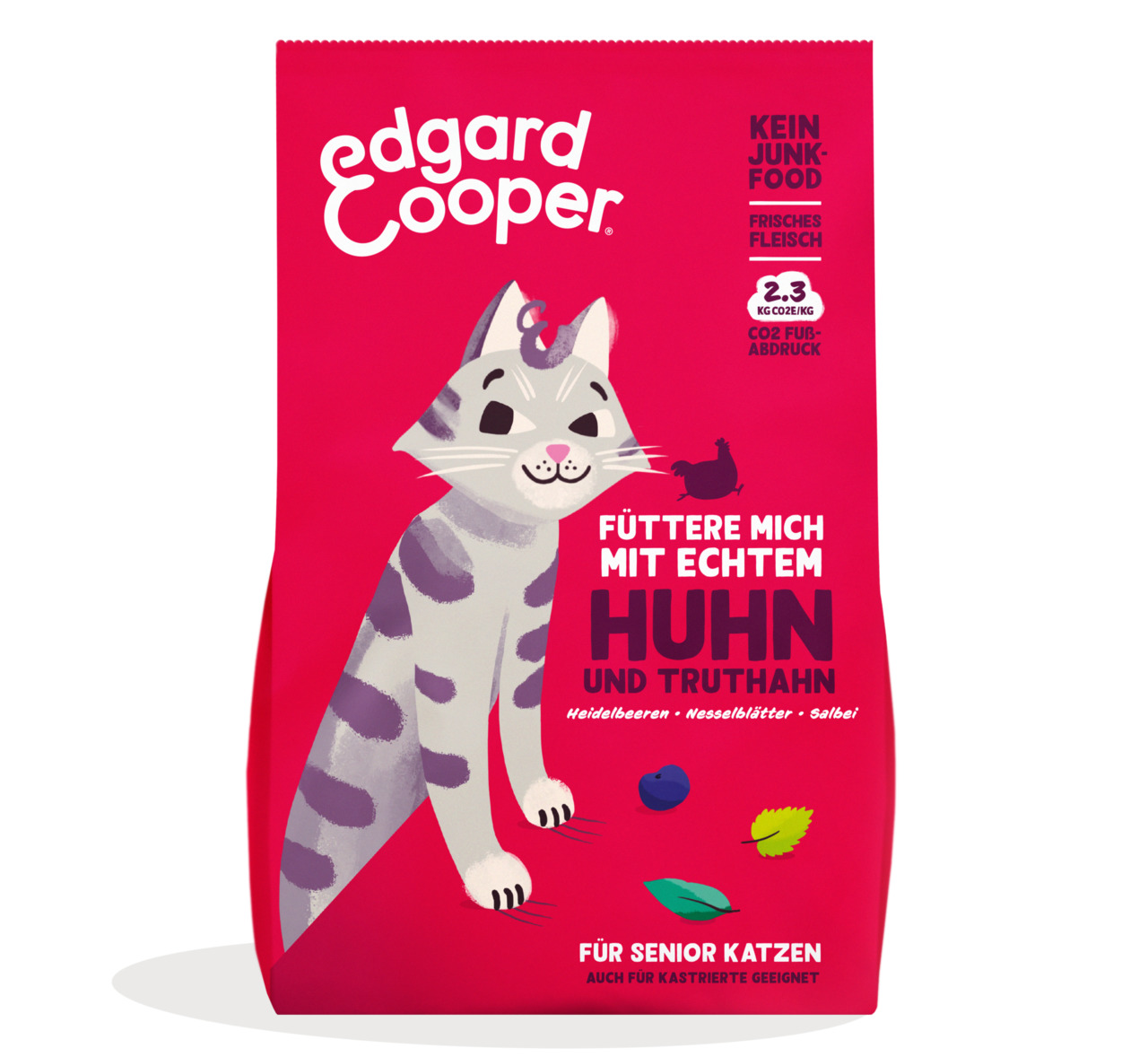 Edgard&Cooper Senior Truthahn und Huhn Katzentrockenfutter