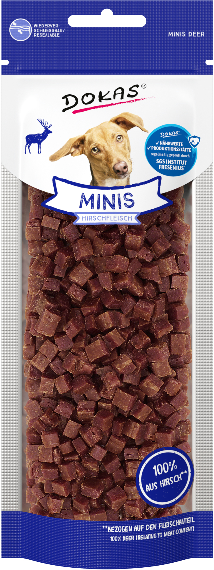 Dokas Hund Minis Hirschfleisch 60g