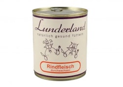 Lunderland Dose 6x800g Rindfleisch durchwachsen Hundenassfutter