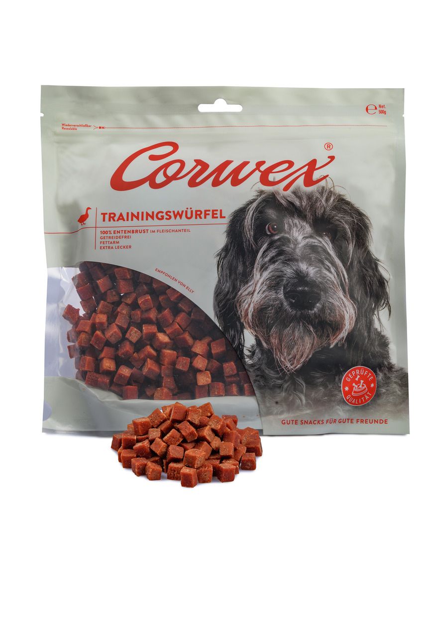Corwex Trainingswürfel Ente 500g Hundesnack