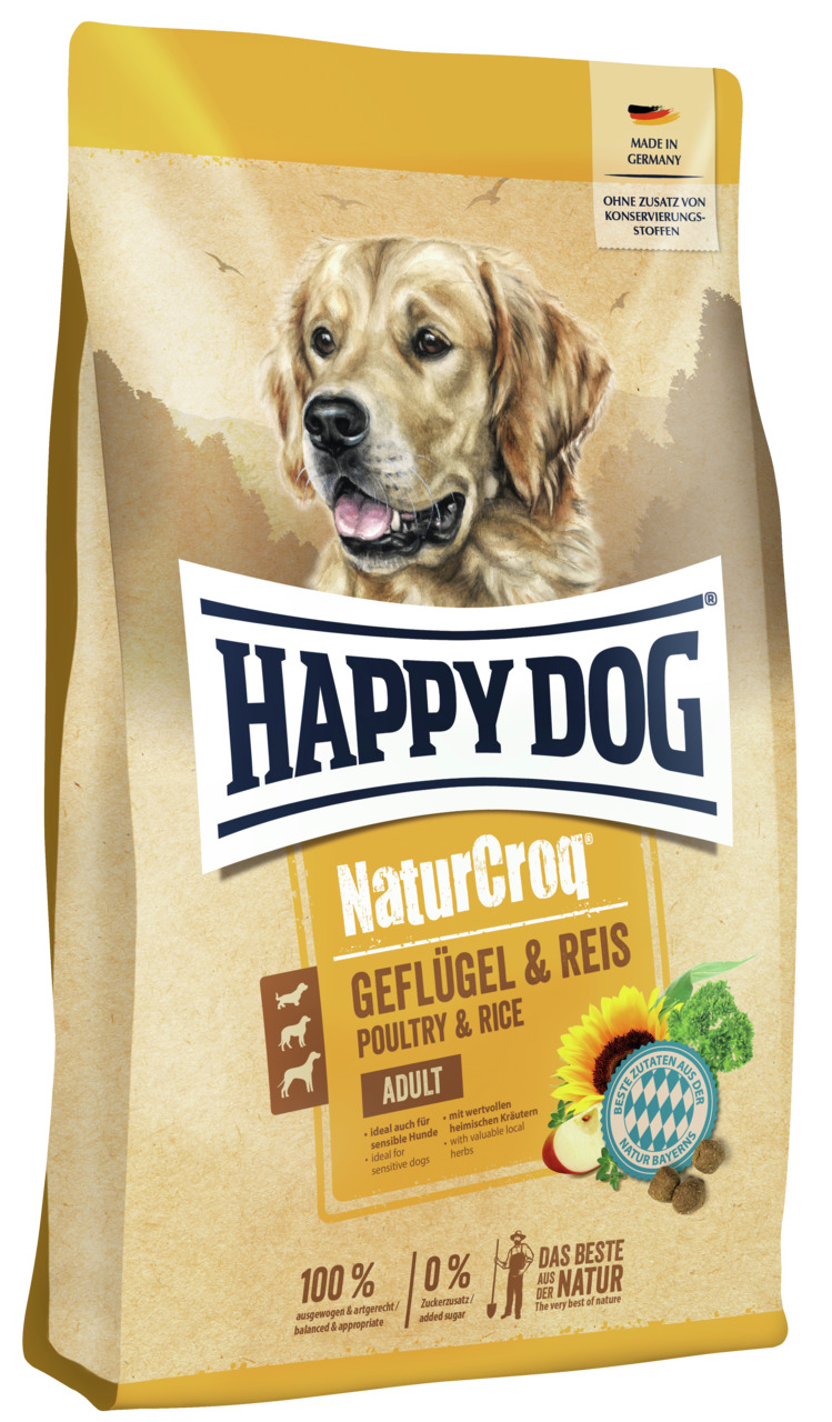 HAPPY DOG NaturCroq Geflügel Pur & Reis Hundetrockenfutter