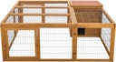 Vorschaubild Freilaufgehege mit Abdeckung, Holz, 150 × 53 × 150 cm, dunkelbraun