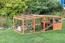 Vorschaubild Freilaufgehege XL m. Abdeckung, Holz, 233 × 79 × 116 cm, braun