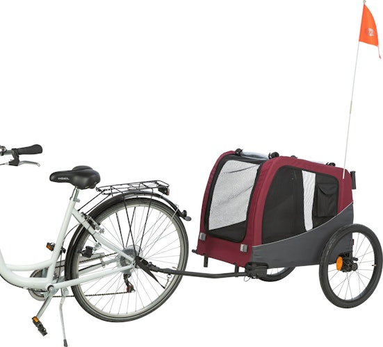 TRIXIE Fahrrad-Anhänger 2.0 schwarz/rot Größe L (75 x 86 x 80 (145) cm)