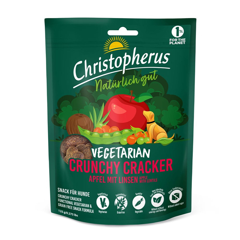 Christopherus 12 x 125g Vegetarian Crunchy Snack-Apfel Linsen