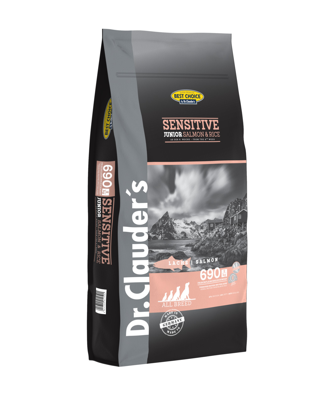 Dr. Clauder's Best Choice Lifecycle Sensitive Junior Lachs & Reis All Breed Hundetrockenfutter