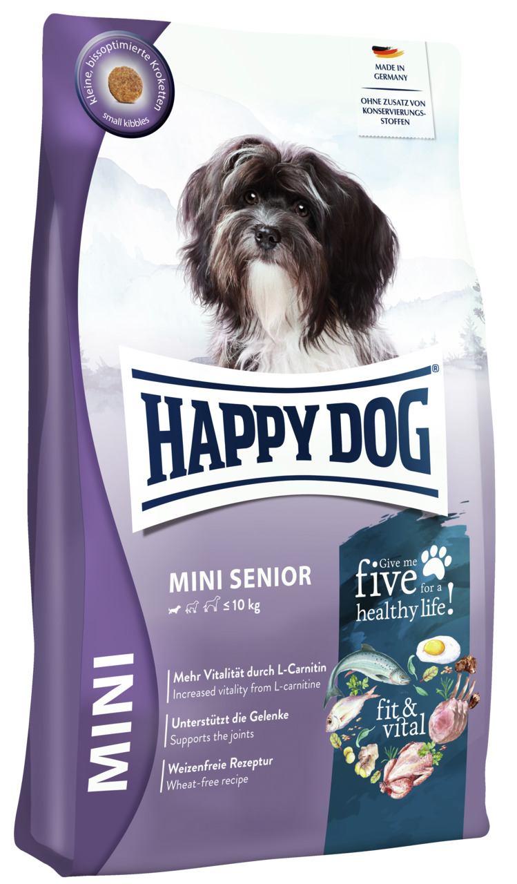 HAPPY DOG Mini 800 Gramm Hundetrockenfutter Fit & Vital Senior