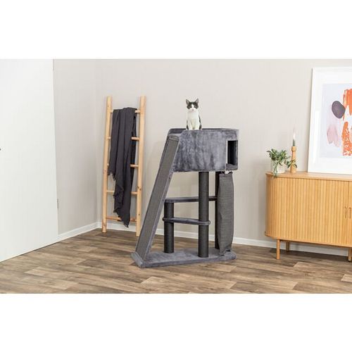 TRIXIE Kratzbaum Active, grau mit Kletterrampe, 122 cm