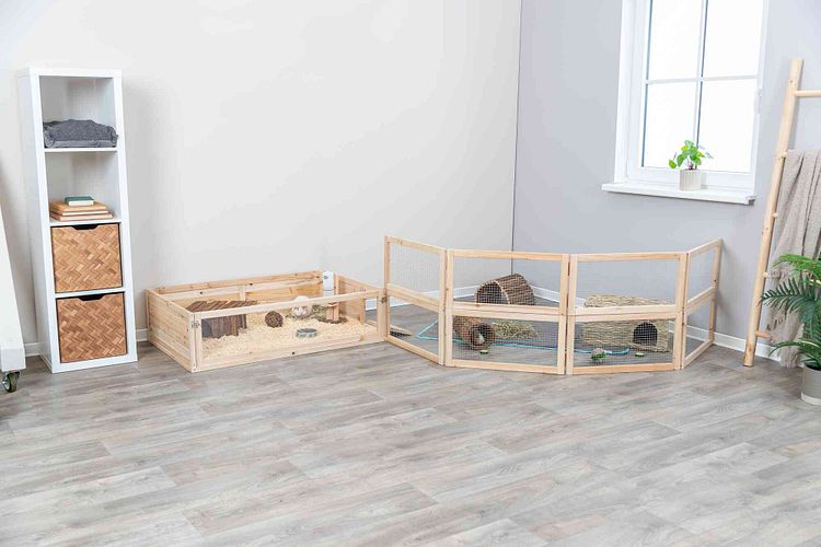 TRIXIE Indoor Freilaufgehege, Meerschweinchen, 4 Elemente à 60 × 30 cm