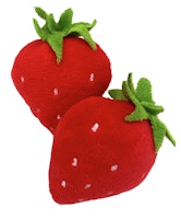 Aumüller Katzenspielkissen Erdbeere mit Baldrian und Dinkelspelz 2 Stück Katzenspielzeug